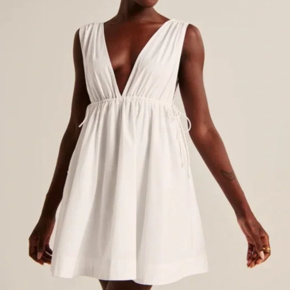 Abercombie & Fitch Light Blue Mini Dress with Tie Details, S